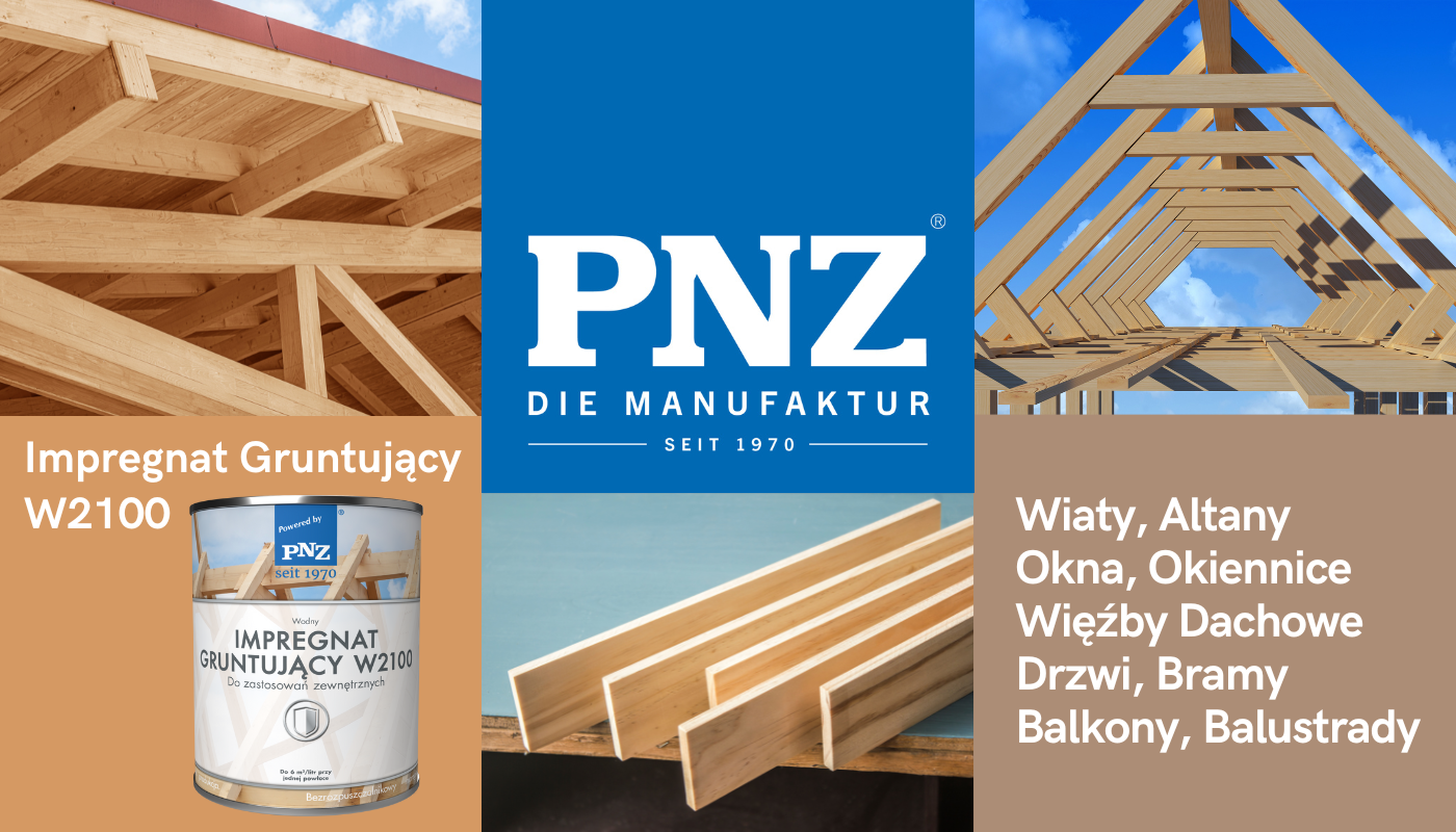 Grafika prezentująca zastosowanie impregnatu gruntującego na bazie wody marki PNZ