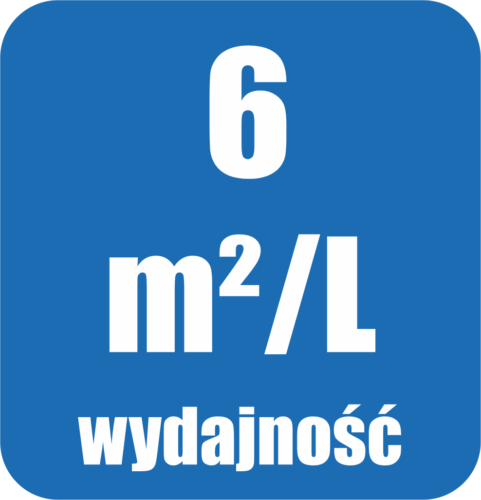 Grafika prezentująca wydajność impregnatu gruntującego do drewna marki PNZ