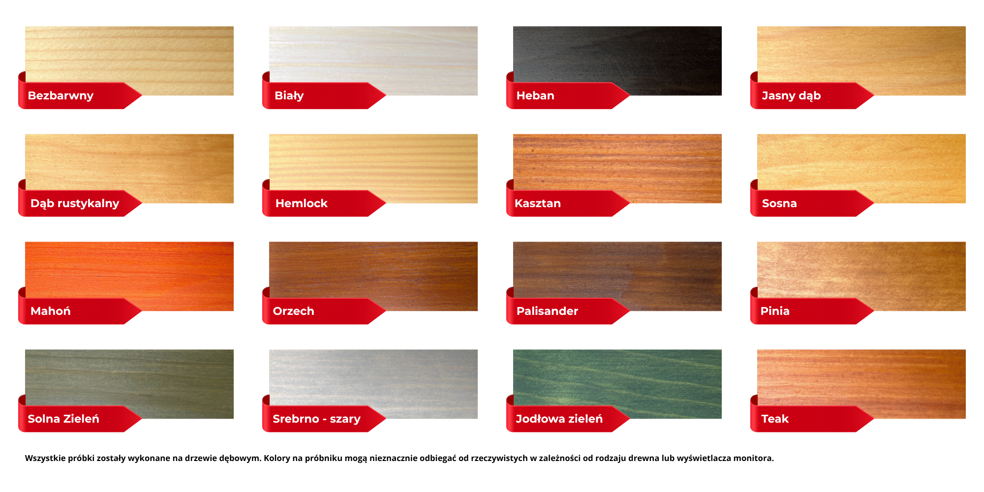 Próbnik kolorów lazury HS do drewna marki PNZ