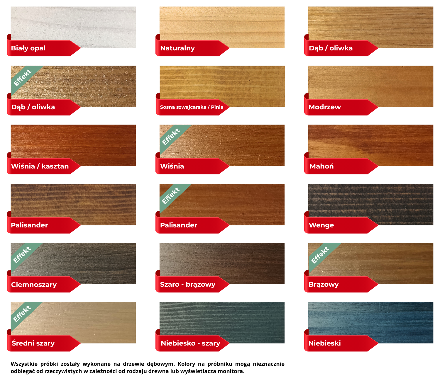 Próbnik kolorów oleju do tarasów