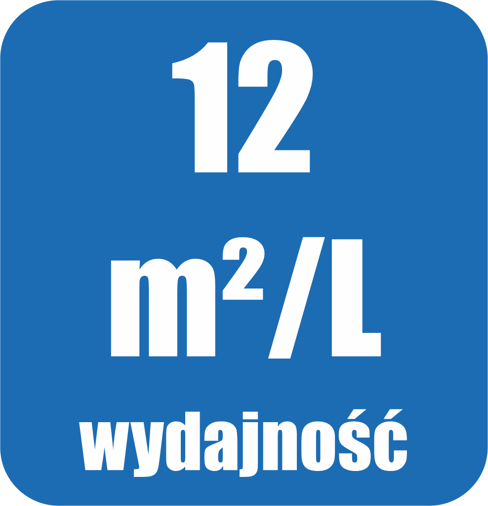 Grafika prezentuje wydajność podkładu izolującego