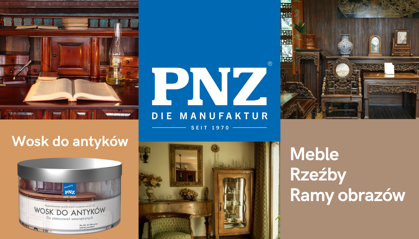 Grafika prezentująca zastosowanie wosku do antyków marki PNZ