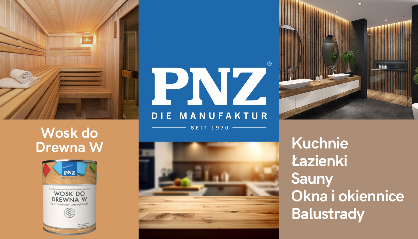Grafika prezentująca zastosowanie wosku do drewna W marki PNZ